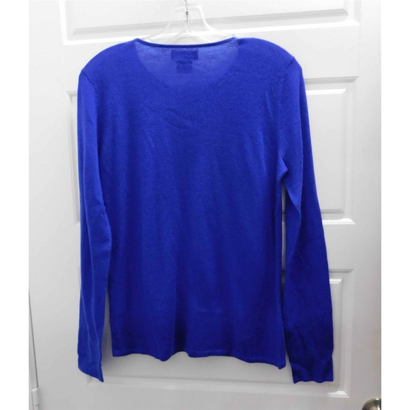 New Sutton‎ Studio 100% Cashmere Royal Blue Button Down Cardigan Sweater sz S - Picture 3 of 3